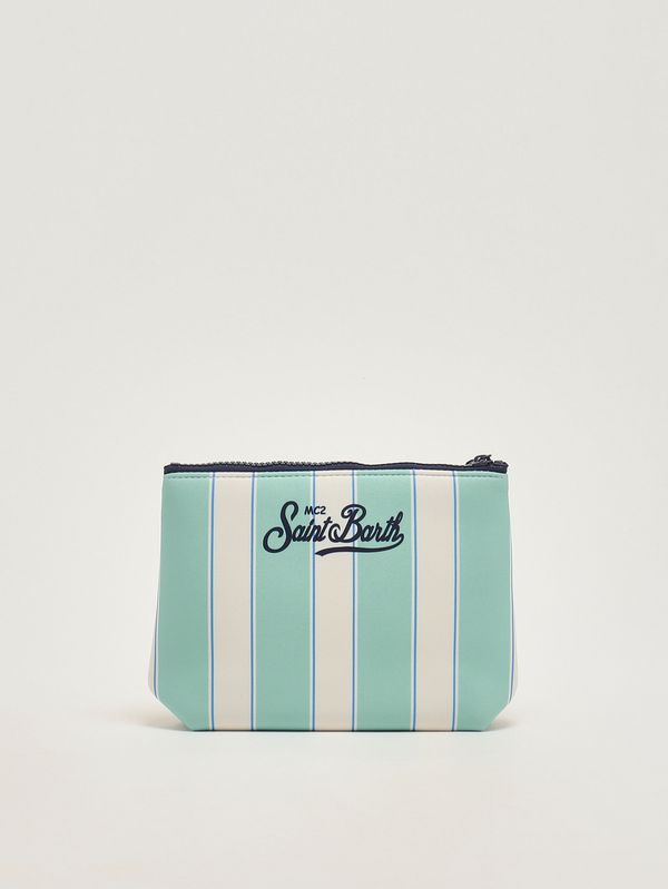 2. Pochette Aline in scuba Righe verde acqua MC2 Saint Barth alin001