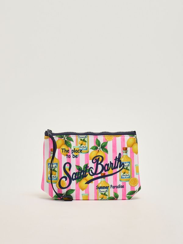 Aline Pochette aus Scuba-Stoff Zitronen-Rosa MC2 Saint Barth
