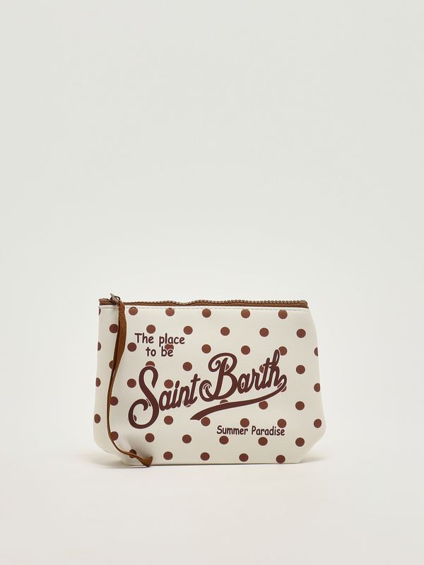1. Pochette Aline in scuba Pois bianco-marrone MC2 Saint Barth alin001