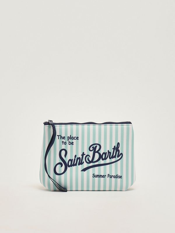 1. Aline Pochette aus Scuba-Stoff Hellblaue Streifen MC2 Saint Barth alin001