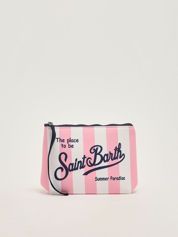 1. Aline Pochette aus Scuba-Stoff Hellrosa Streifen MC2 Saint Barth alin001