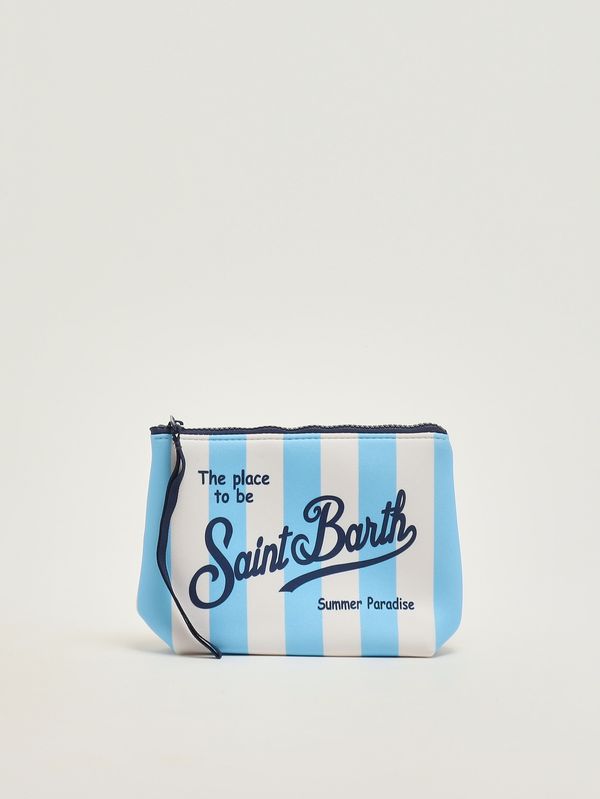 1. Aline Pochette aus Scuba-Stoff Hellblaue Streifen MC2 Saint Barth alin001