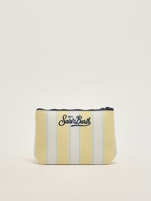 2. Pochette Aline in scuba Righe giallo