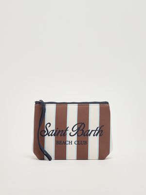 1. Pochette Aline in scuba Righe marrone