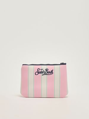 2. Pochette Aline in scuba Righe rosa