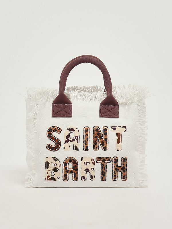 1. Borsa donna Colette in canvas Avorio-Marrone MC2 Saint Barth col0001