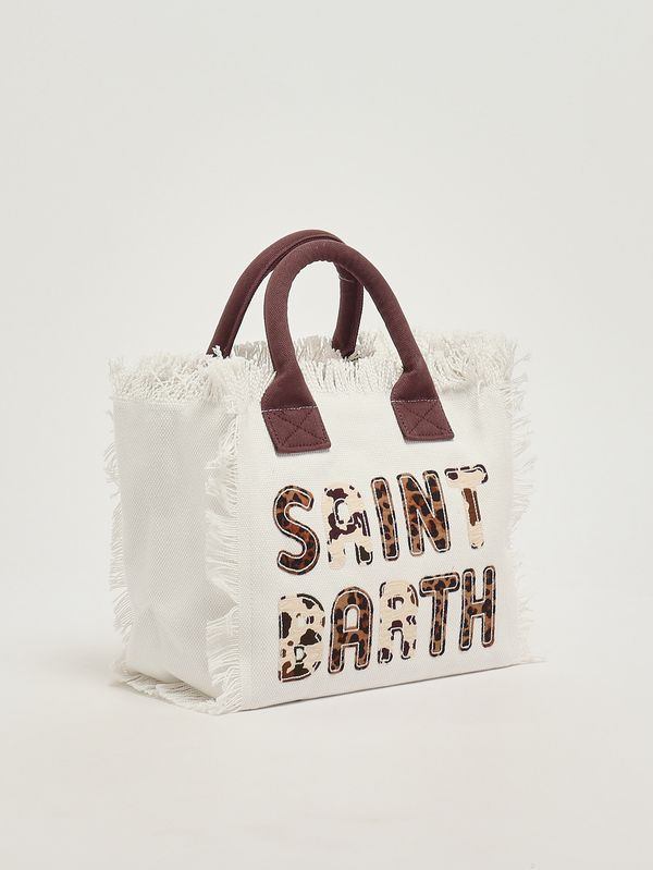 2. Borsa donna Colette in canvas Avorio-Marrone MC2 Saint Barth col0001