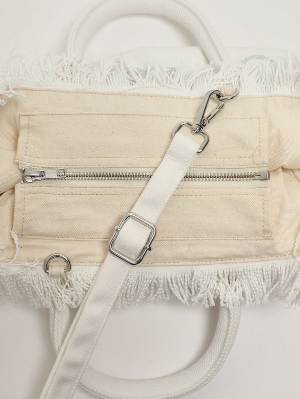 6. Borsa donna Colette in canvas Bianco MC2 Saint Barth col0001