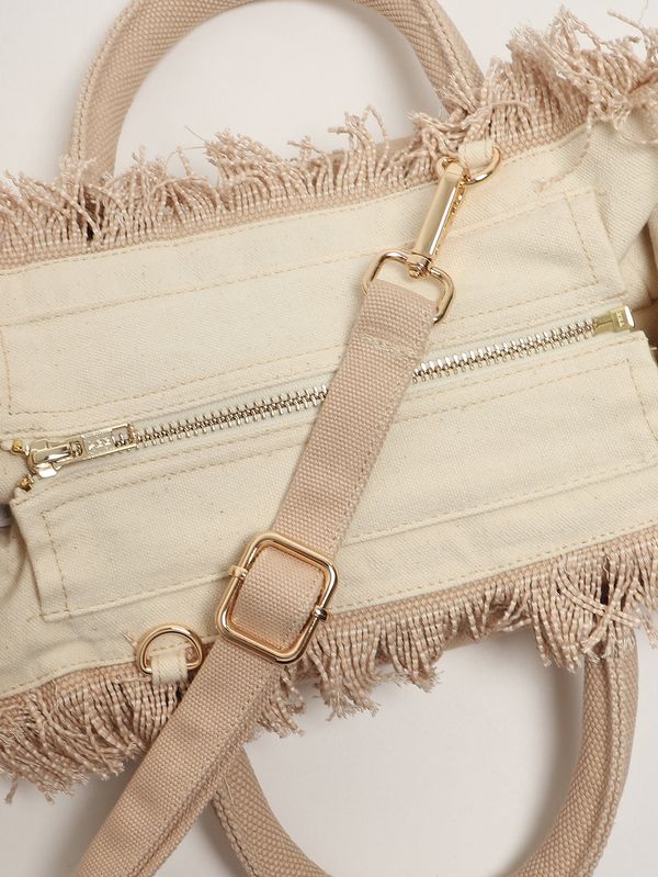 6. Borsa donna Colette in canvas Beige MC2 Saint Barth col0001