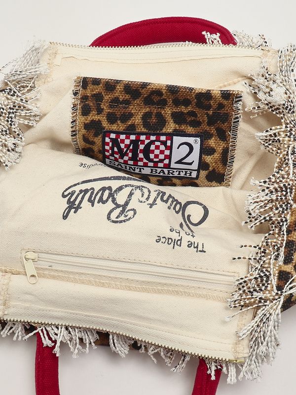 4. Sac pour femme Colette en toile Animalier-Rouge MC2 Saint Barth col0001