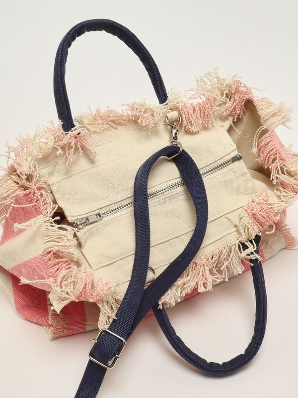 5. Damentasche Colette aus Canvas Rosa-Weiß MC2 Saint Barth col0001