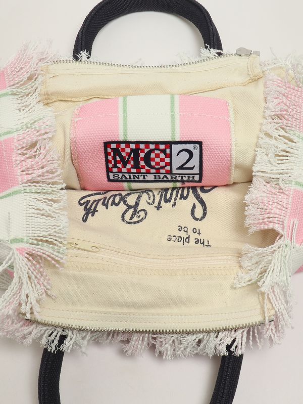 5. Sac pour femme Colette en toile Fuchsia-Blanc MC2 Saint Barth col0001