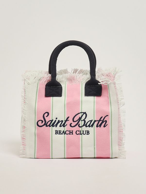 Damentasche Colette aus Canvas Fuchsia-Weiß MC2 Saint Barth