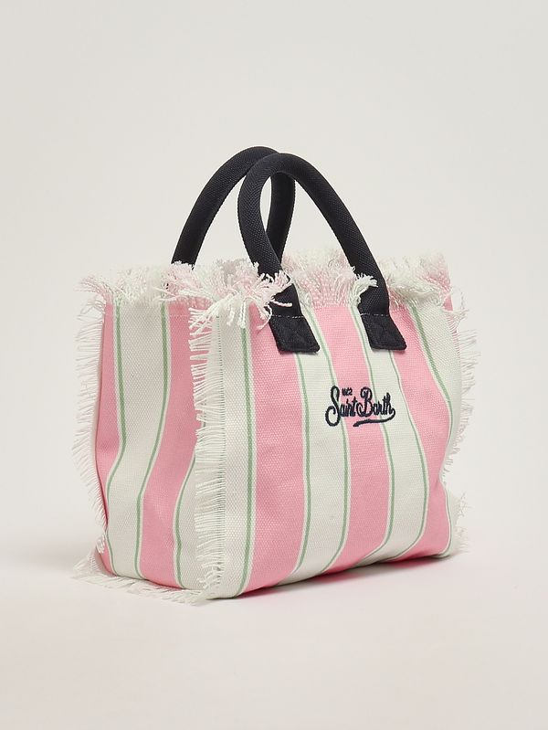 3. Sac pour femme Colette en toile Fuchsia-Blanc MC2 Saint Barth col0001