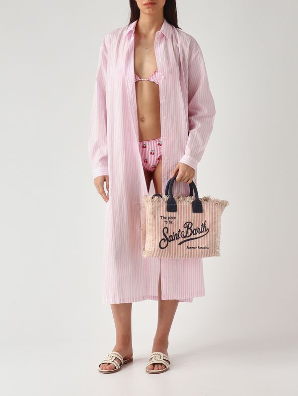 2. Damentasche Colette aus Canvas Rosa-Weiß MC2 Saint Barth col0001