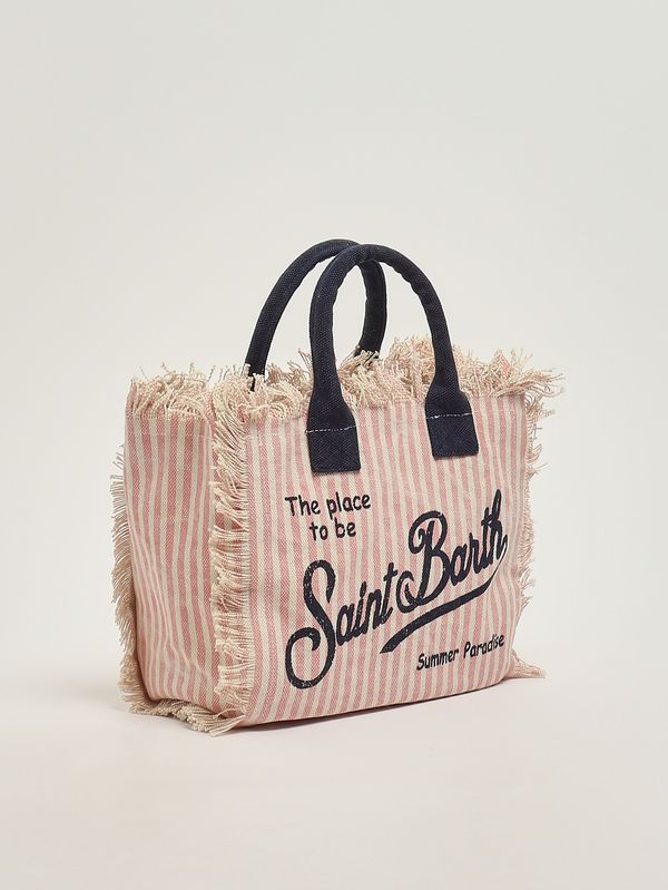 3. Damentasche Colette aus Canvas Rosa-Weiß MC2 Saint Barth col0001