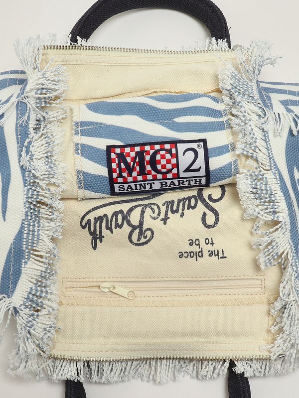 5. Sac pour femme Colette en toile Céleste-Blanc MC2 Saint Barth col0001