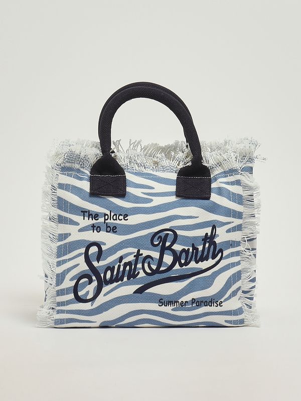 1. Sac pour femme Colette en toile Céleste-Blanc MC2 Saint Barth col0001