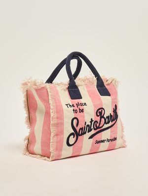 2. Damentasche Colette aus Canvas Rosa-Weiß