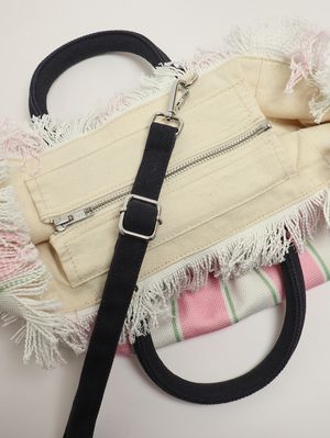 6. Sac pour femme Colette en toile Fuchsia-Blanc