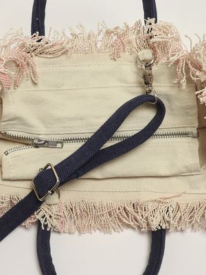 6. Damentasche Colette aus Canvas Rosa-Weiß