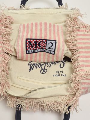 5. Damentasche Colette aus Canvas Rosa-Weiß