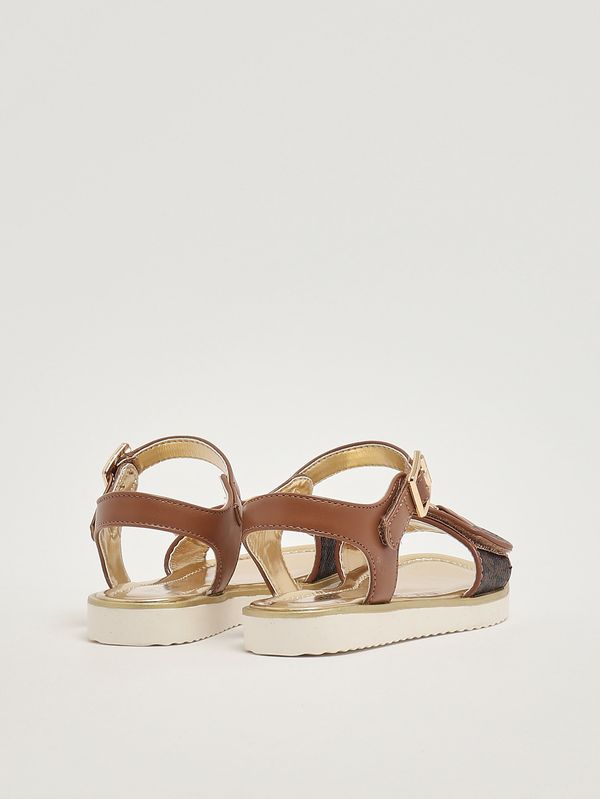 3. Mädchen-Sandalen aus Kunstleder Braunes Logo Michael Kors mk04170