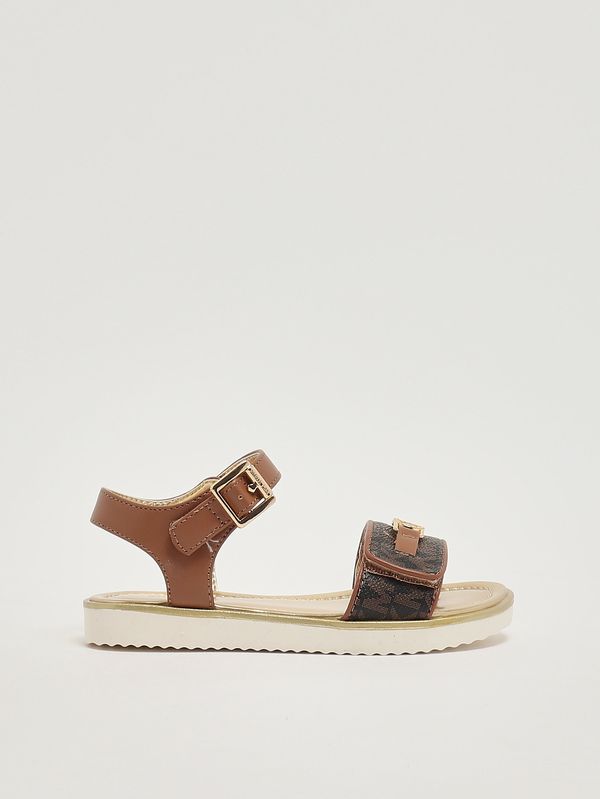 Mädchen-Sandalen aus Kunstleder Braunes Logo Michael Kors