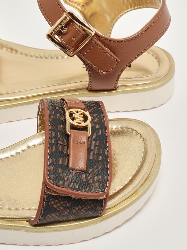 4. Mädchen-Sandalen aus Kunstleder Braunes Logo Michael Kors mk04170