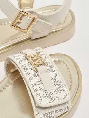 4. Sandales pour fille en simili cuir. Vanille (logo)