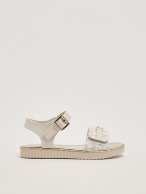 1. Sandales pour fille en simili cuir. Vanille (logo)