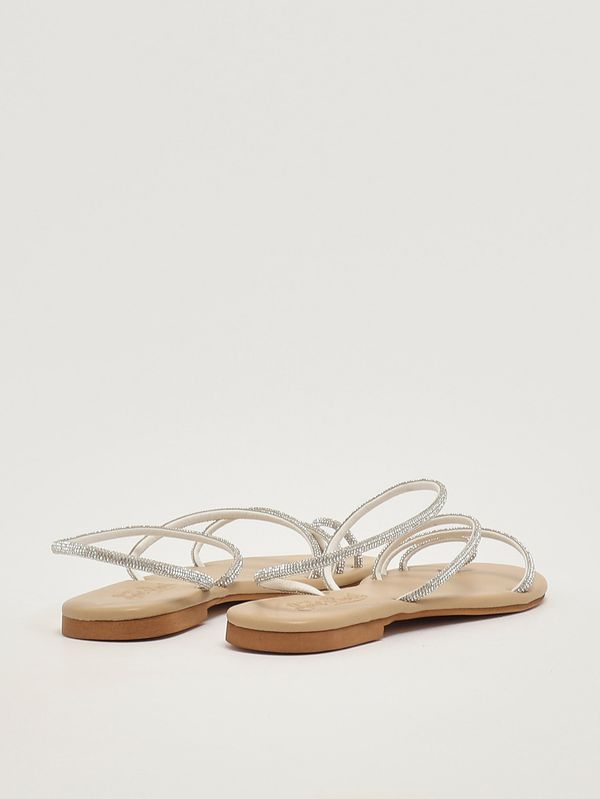 3. Damen-Sandalen mit Strasssteinen Silber MC2 Saint Barth ring001