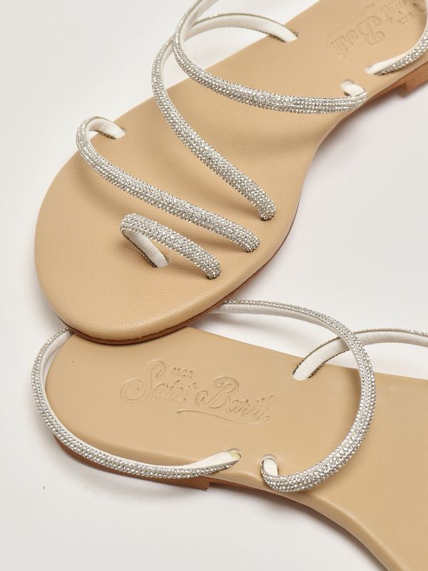 4. Damen-Sandalen mit Strasssteinen Silber MC2 Saint Barth ring001
