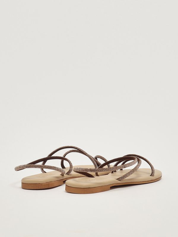 3. Damen-Sandalen mit Strasssteinen Braun MC2 Saint Barth ring001