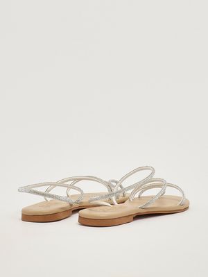 3. Damen-Sandalen mit Strasssteinen Silber
