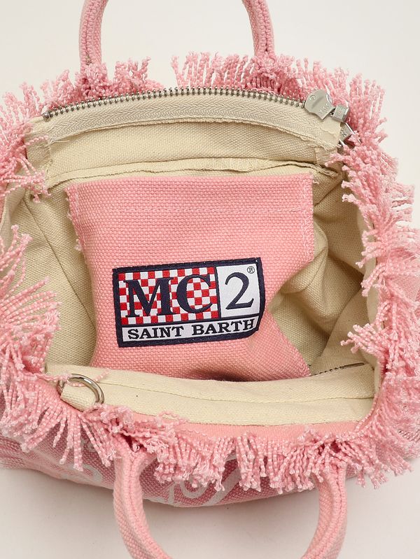 4. Women's Vanity Mini bag in canvas Baby Pink MC2 Saint Barth vami001