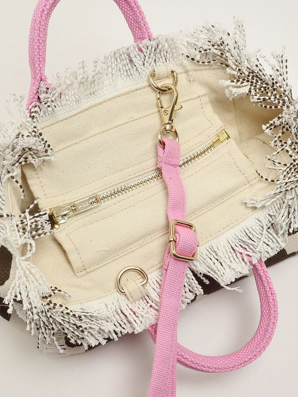 5. Women's Vanity Mini bag in canvas Cow Skin MC2 Saint Barth vami001