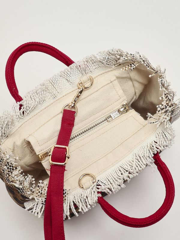 5. Women's Vanity Mini bag in canvas Animal Print-Red MC2 Saint Barth vami001