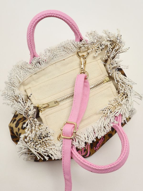 5. Vanity Mini Damentasche aus Canvas Animal-Print-Rosa MC2 Saint Barth vami001