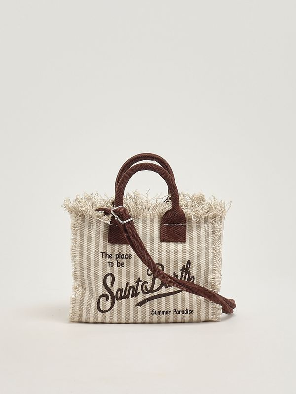 4. Women's Vanity Mini bag in canvas Beige-White MC2 Saint Barth vami001