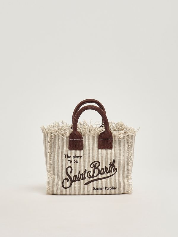 1. Women's Vanity Mini bag in canvas Beige-White MC2 Saint Barth vami001