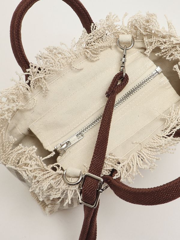 6. Women's Vanity Mini bag in canvas Beige-White MC2 Saint Barth vami001
