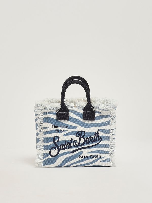 1. Borsa donna Vanity Mini in canvas Bianco-Azzurro MC2 Saint Barth vami001