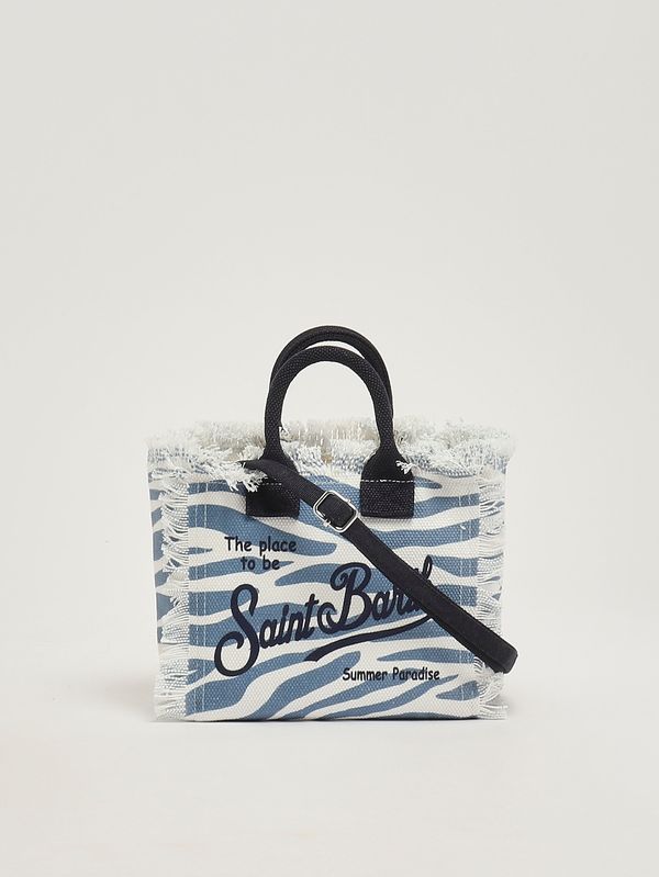 4. Borsa donna Vanity Mini in canvas Bianco-Azzurro MC2 Saint Barth vami001