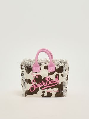1. Women's Vanity Mini bag in canvas Cow Skin