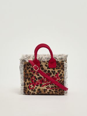 3. Women's Vanity Mini bag in canvas Animal Print-Red