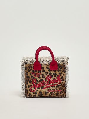 1. Women's Vanity Mini bag in canvas Animal Print-Red