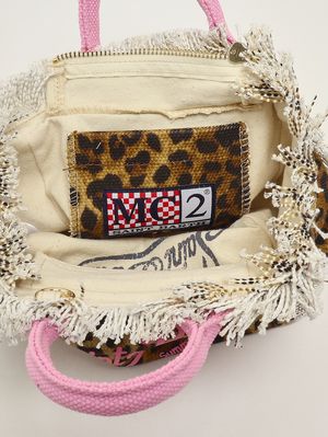 4. Vanity Mini Damentasche aus Canvas Animal-Print-Rosa