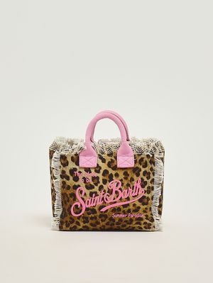 1. Vanity Mini Damentasche aus Canvas Animal-Print-Rosa