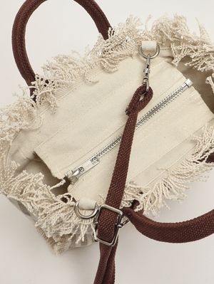 6. Women's Vanity Mini bag in canvas Beige-White